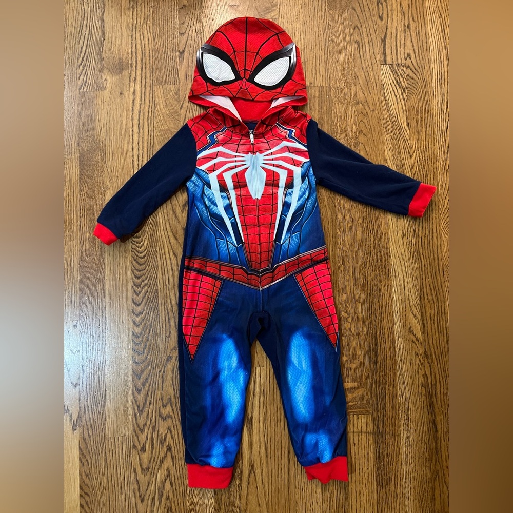 Spider-Man Super Hero Footless Costume Blanket Sleeper Size 4 NWOT